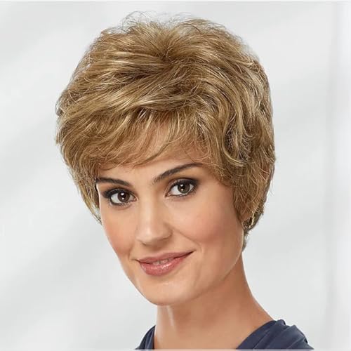 Wiwige Short Blonde Pixie Wig Synthetic Layered Cosplay Hair Full