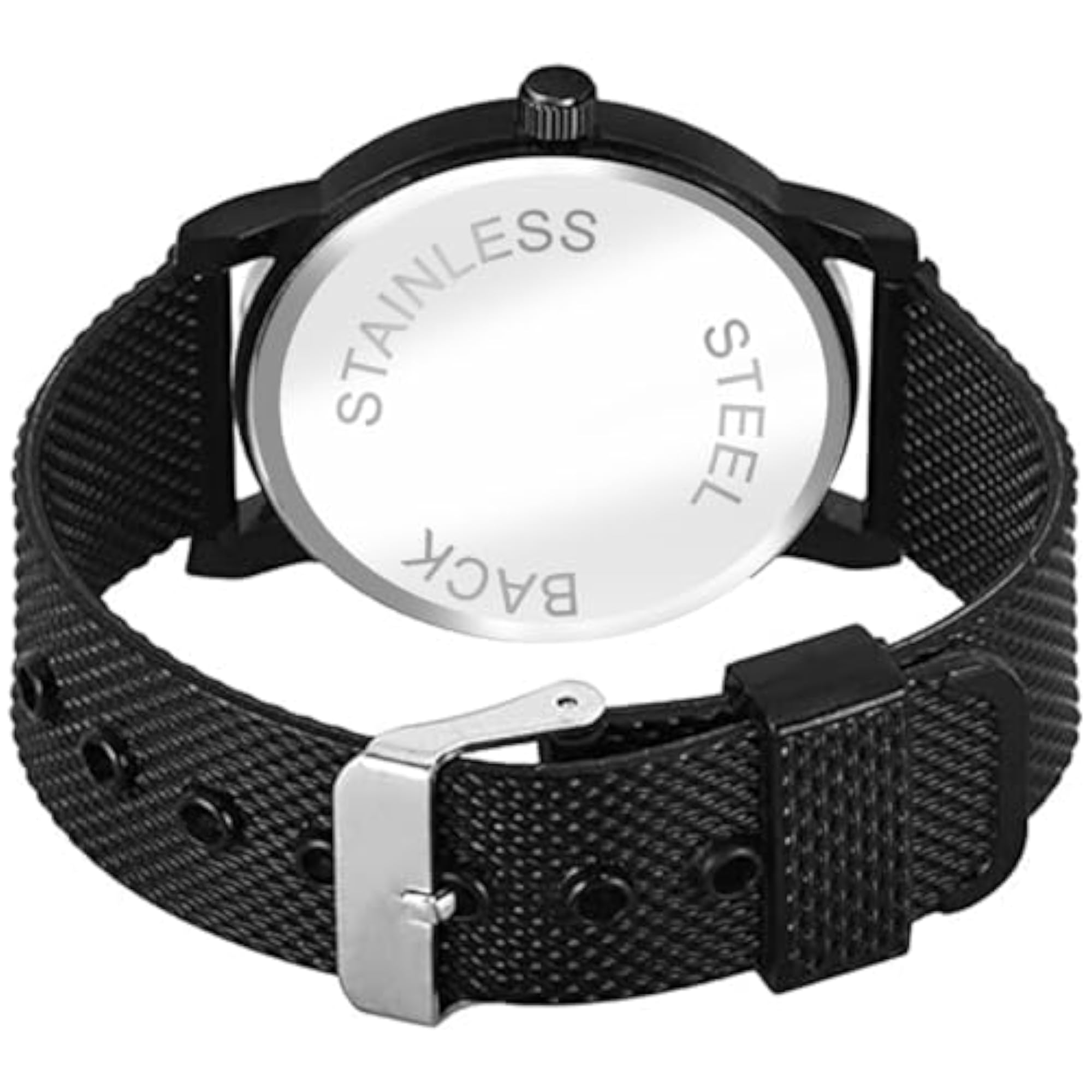 Men's Black Dial PU Band Casual & Formal Wear Watch
