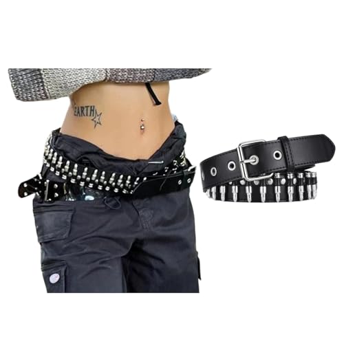 Y2k Punk Belt for Women & Men, Gothic Metal Chain Waistband Dark Aesthetic Belt for Jeans, Grunge Alternative