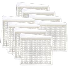 Bead Storage Solutions Elizabeth Ward Plastic Tray and Bead Organizer, 78 Containers of Various Sizes, Tray, and Lid for Beads, 8 Pack, Clear