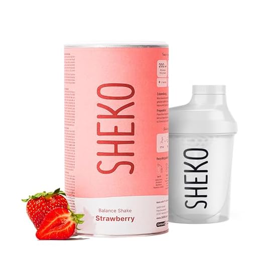 SHEKO Balance Shake Erdbeere + Shaker - 21 Cremige Mahlzeitenersatz Shakes zum Abnehmen - Proteinreich, Glutenfrei & Natürlicher Geschmack - Abnehmen Shake