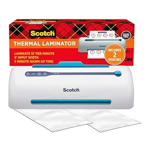 Scotch PRO TL906 Thermal, Laminator Machine, 1 Laminating Device, White/Blue, Laminate Recipe Cards, Photos, Documents, for Home, Office, or School Supplies, 9 in