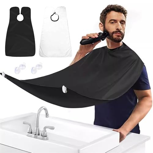 Lot De 2 Kits Barbe Homme – Tablier Réutilisable Avec Sangle Réglable Au Cou, Cadeau Pour Homme, Rasage Quotidien, Coupe Et Coiffage