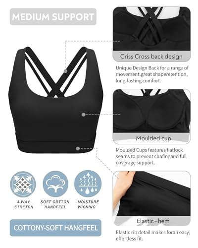 Image of RUNNING GIRL High Impact Sports Bras for Women, High Support Running Adjustable Workout Sports Bras with Sewn in Pads