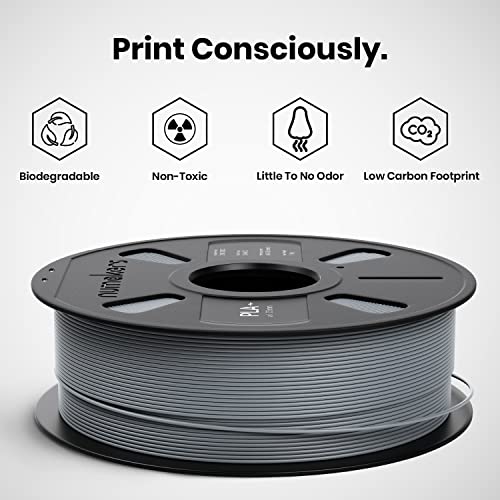 Image of NUMAKERS PLA+ 3D Printer Filament, 1.75mm, Dimensional Accuracy + /- 0.03 mm, 1 kg Spool (2.2 lbs), Compatible with Most FDM Printers (Light Gray)