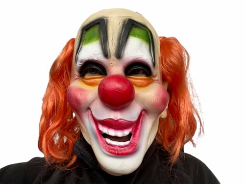 Máscara de payaso espeluznante para Halloween, realista, asesino de terror, cosplay, máscara de disfraces, accesorios de látex para adultos (máscara de payaso B)