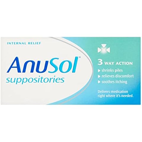 Anusol, Suppositories Treatment for Haemorrhoids Shinks Piles Relieves Discomfort and Soothes Itching, 12 Suppositories Cover
