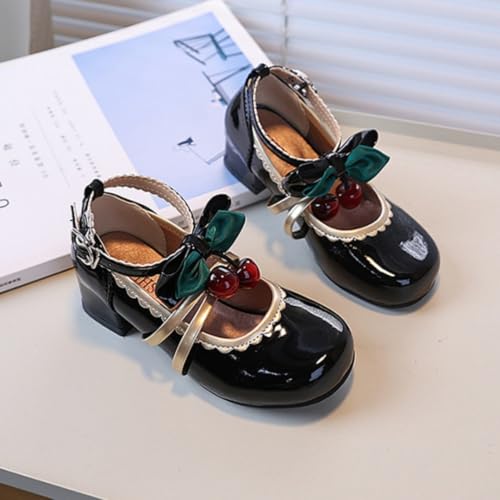Girls Low Heels PU Leather Princess Dress Shoes Bowknot Lolita Mary Jane Pumps Wedding Party2