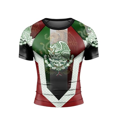 Eagle Men's Short Sleeve Compression Rash Guard, BJJ Workout Shirt, Breathable MMA Training Top2