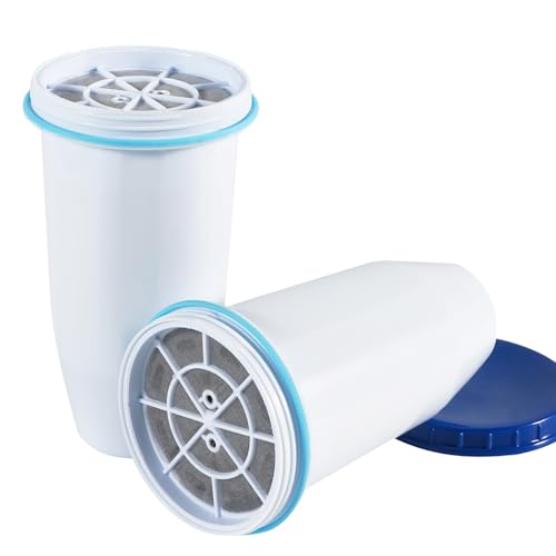 Recogwood 0 TDS Water Filter Replacement for Zero Pitcher & Dispenser | Upgraded 6-Stage Filtration | Removes 99.9% of Lead, Chromium, PFOA/PFOS | Compatible with ZR-001, ZR-004, ZR-017 | 2-Pack