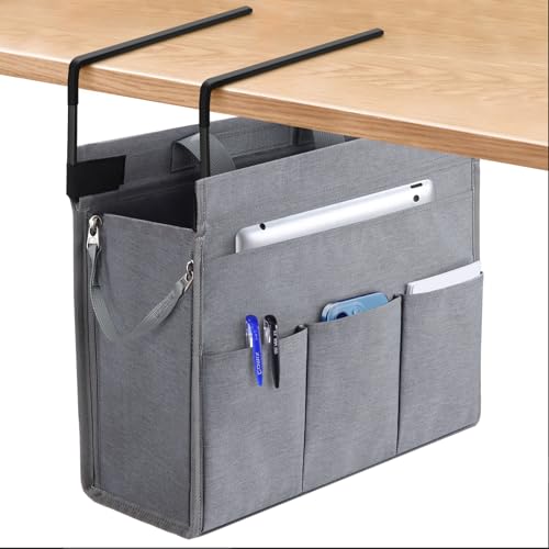 MASTLU Under Desk Hanging Storage Bag, Desk Organizer Storage, Office
