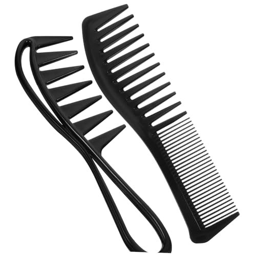 COLLBATH 4 piezas Peines de Dientes Anchos para Profesional Set Unisex para Estilistas Herramientas Duraderas de Plástico para Desenredar y Modelar Cabello y Rizado