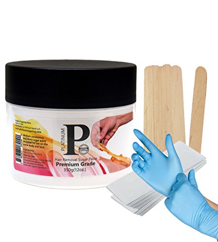Sugaring Wax Paste with Strips, Applicator and Gloves Hair Removal Paste for Bikini Brazilian Legs and Arms