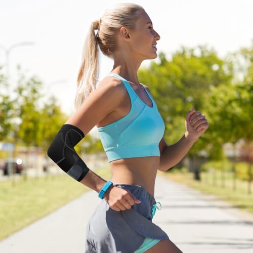 Image of Arm Guards Elbow Compression Sleeve (1 Pair)Tennis Elbow Braces for Tendonitis and Tennis ElbowArm Supports Sleeves golfertennis elbow relief for women men,elbow sleeve for weightlifting.