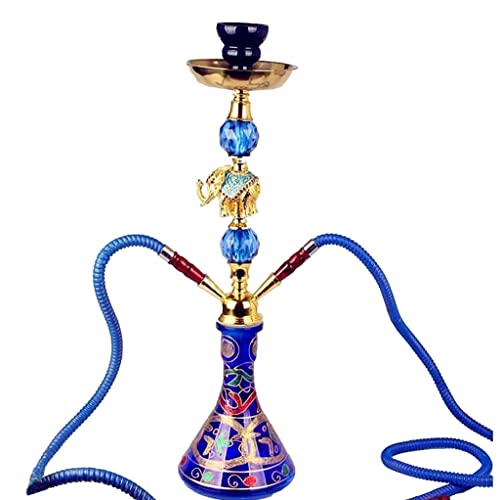 LSZ Shisha-Set 53cm Hukahn Shisha Set, 2 Schlauchhukahn Legierung Elefant Dekoration Glashuka for Clubparty Shisha-Set