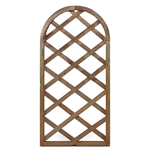 The Secret Home - Panel de Celosía de Madera - Enredadera Horizontal o Vertical - Decoración para Interiores o Exteriores - Ideal para Jardín, Terraza o Balcón (Modelo 1 - Oscuro)