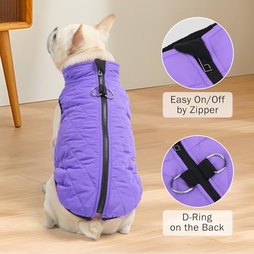 Image of SCENEREAL Winter Coat for Dogs - Warm Jacket with Built-in Harness | Warm Jacket with Built-in Harness, Waterproof, Fleece Puffer Vest, Windproof, Snow Clothes for Small to Medium Dogs