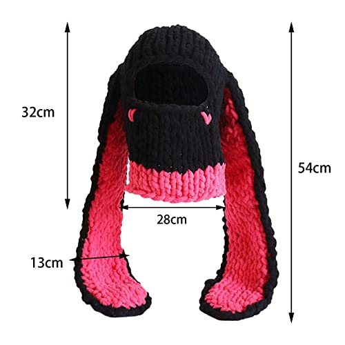Gorro de esquí para exteriores y ciclismo con orejas de conejo para niñas 3