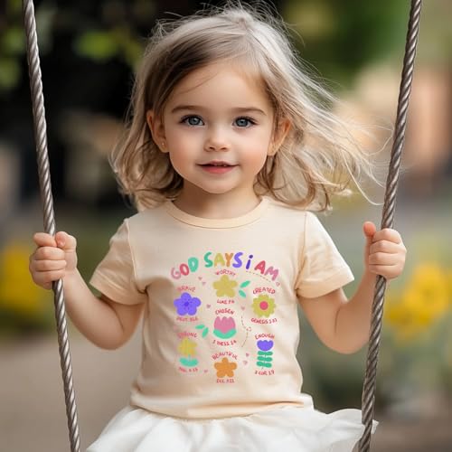 Kids Christian Shirt Toddler Created with a Purpose Shirt Boys Girls Bible Verse Religious Clothes 2-7 Years2