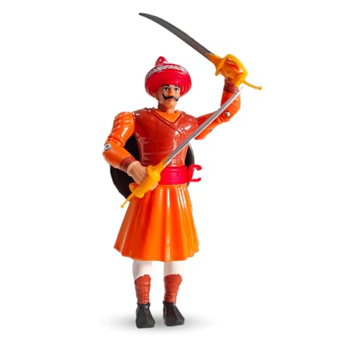 Image of Swarajyache Shiledar - The True Super Hero - 6 Inch Tall Action Figure with Accessories (Pant Pratinidhi, Orange)