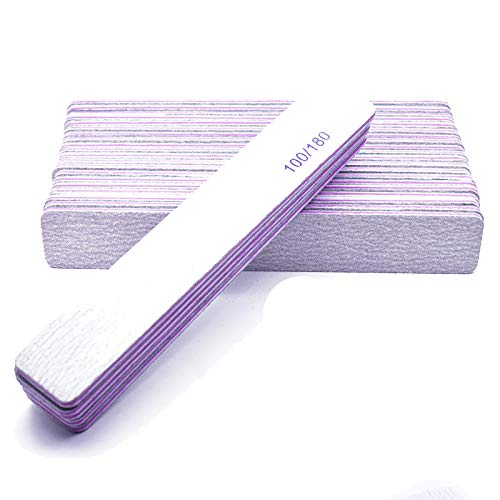 Magic Skin Nail Files and Buffers 25pcs 100/180 Grits Nail Buffering Files Doubled Sides Emery Boards Coarse Nail File Manicure Tools Emery Boards for Nails Finger Nail File Boards (rectangle(25pcs))