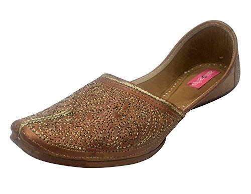 Step n Style Mens Khussa Shoes Punjabi Juttis Jooti Ethnic Mojari Indian Jalsa Shoes Brown