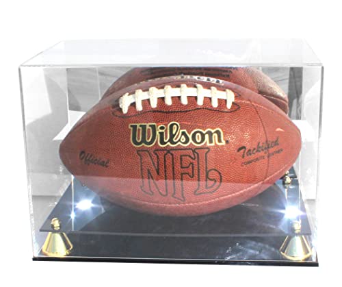 Displaygifts Deluxe Uv Acrylic Full Size Football Display Case Stand With Mirror, Riser Stand, Acfb18M #TOP4
