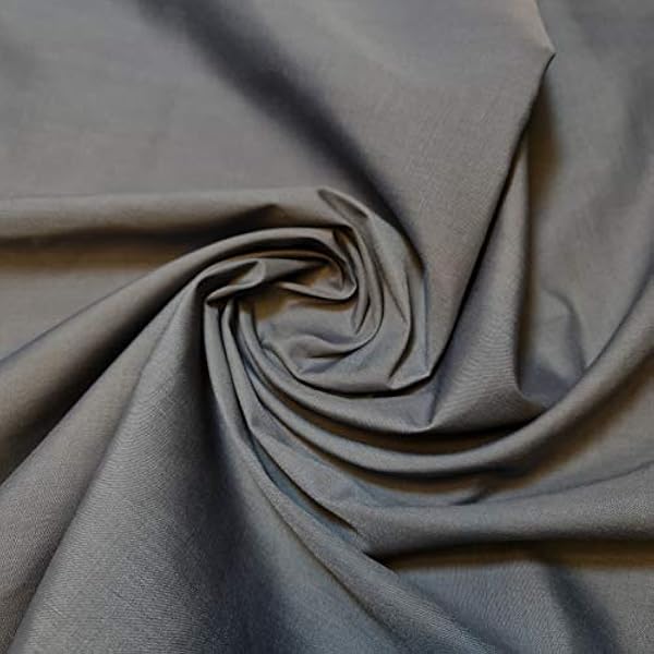 Textile Station 10 Meter (Janak- Grijs) 100% Katoen Stof 112cm Breed Plain Cambric Poplin