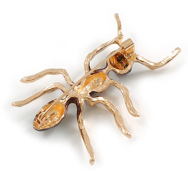 Broche fourmi cadeau original émail marron boîte à bijoux originale - 6