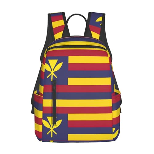 Sac à dos drapeau royaume d'Hawaï léger noir et polyvalent en taille unique