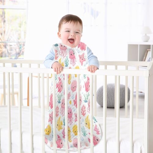 Kigai Jelleyfish Baby Sleep Sack Wearable Blanket Sleeping Bag 2-Way Zipper Soft Swaddle Transition Sack - 5