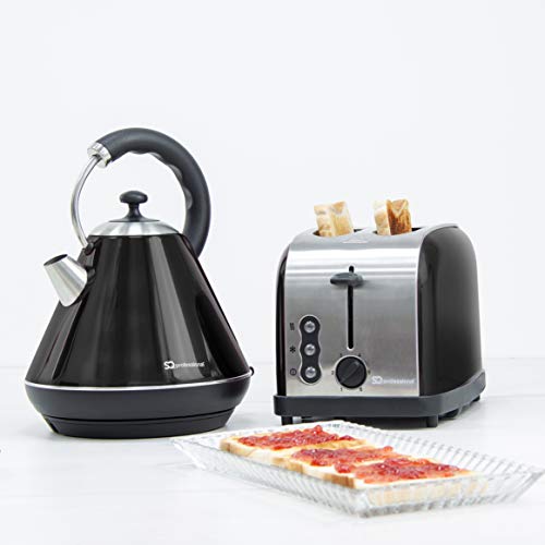 SQ Professional Frühstücksset 2-teilig Wasserkocher 2200 W & 2 Scheiben Toaster 900 W (Edelsteine Onyx schwarz) – Bild 7