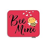Moslion Love Bee Mouse Pad Cute Cartoon Animal Quote Bee Mine Love Heart for Valentine's Day Gaming...