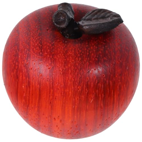 ibasenice Pomme Décorative en Bois Rouge Sculptée la Main, Modèle Artistique Réaliste et Petite Taille Unique, pour Décor de Maison et Accessoires Photo...
