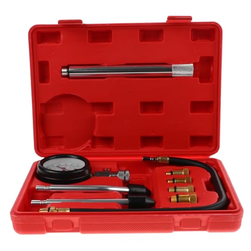 Cabilock 1 Set Automobile and Motorcycle Pressure Gauge Engine Cylinder Pressure Gauge Compression Tester Automotive Petrol Gauges Engine Testing Compression Gauges Aluminum Alloy