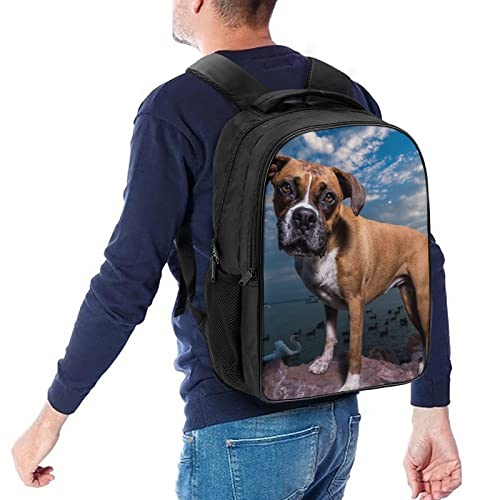 Sac à dos scolaire relief 3D cool backpack avec motif chien sauvage unique