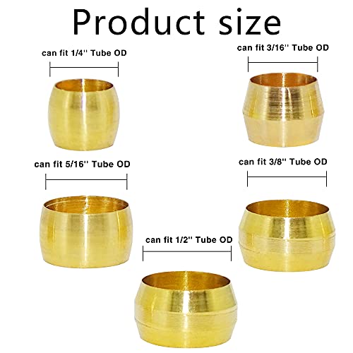 Xmuctech 200Pcs Brass Compression Fitting Ferrule Sleeve thumb #2