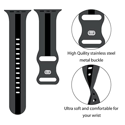 Image of GRIPP Tutone Soft Silicone Watch Strap for 44mm /45mm /46mm /49mm, Watch Series 11 /10 /9 /8 /7 /6 /5 /4, SE 3 /2 /1, Ultra 3 /2 /1, Durable, Flexible, Lightweight, Adjustable (Watch Not Included)