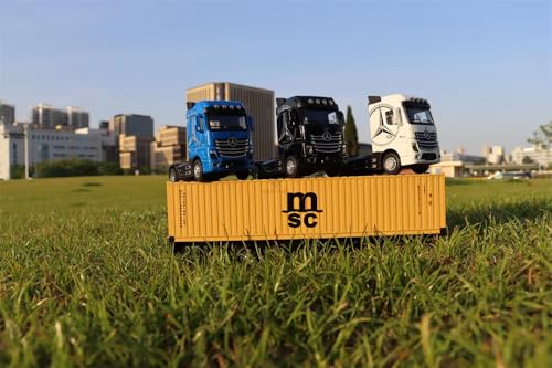 Image of 1 /50 Diecast Truck Toy Car Model Removable Transport Container Lorry Vehicle with Light Pull Back Toy Boys (Black)