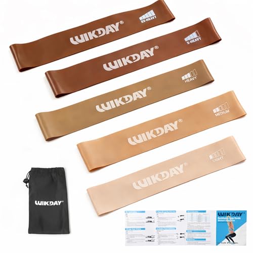 Image of WIKDAY Resistance Bands for Working Out Exercise Loop Bands Workout Bands Set for Men Women Body Stretching, Crossfit Training, Home Workout, Physical Therapy, Booty Legs, Set of 5