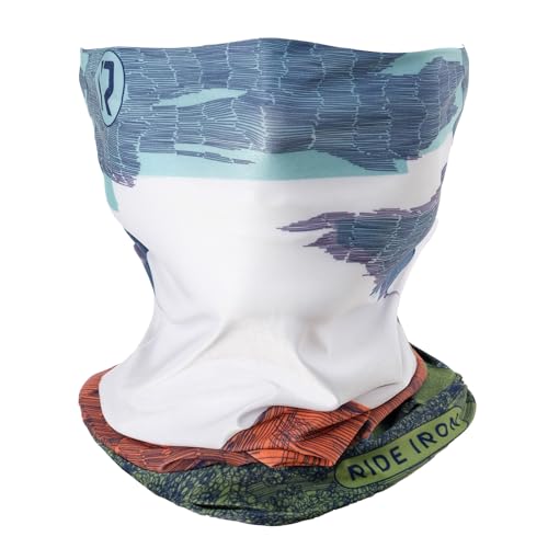 RIDEIRON Maschera moto, diversi modelli, protezione UV, scaldacollo traspirante per motociclisti, ciclisti, pescatori, escursionisti,Bianco-Verde