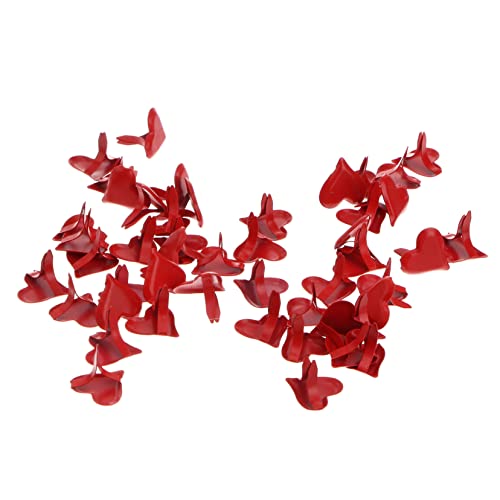 Veemoon 50pcs Mini Heart Brads for Valentines Day Decor Hearts for Crafts Metal Scrapbooking Brad 11mm