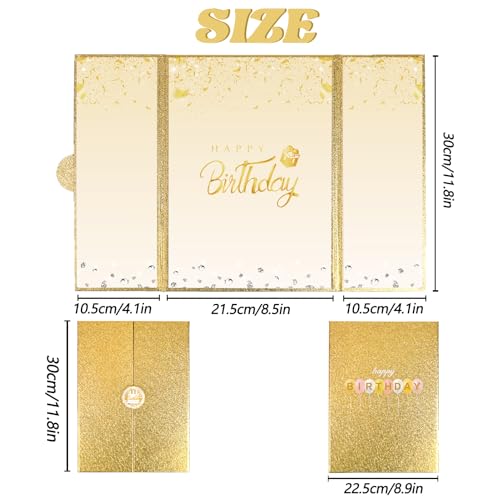 Image of Crenics Gold Birthday Decorations for Women Men, Creative Birthday Guest Signature Book Alternative 18 inch x 12 inch, Awesome Birthday Gifts for Girls or Boys