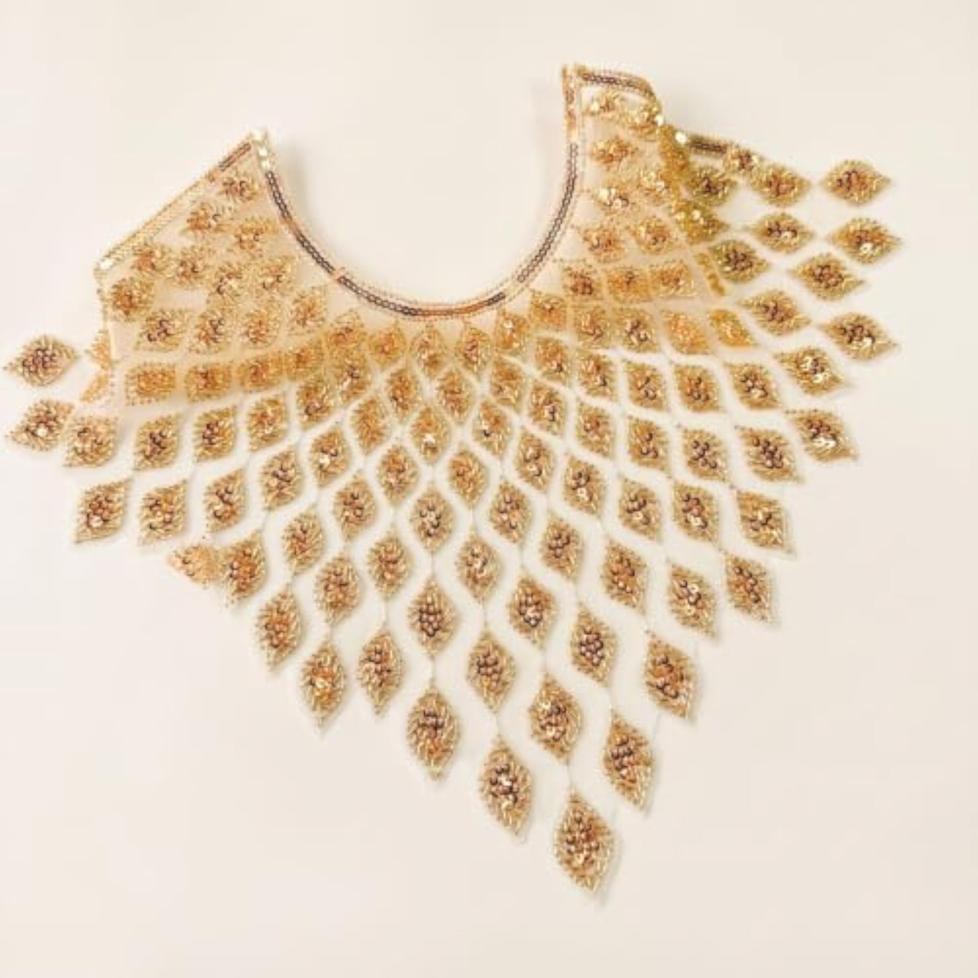 Sequined Collar Applique Mesh Neckline Decoration