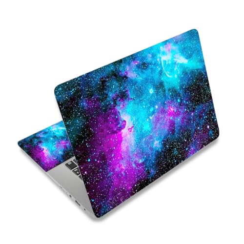 Autocollant vinyle pc portable étanche et amovible anti-rayure motif nébuleuse cosmique