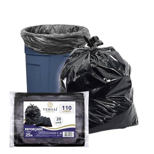 Saco de Lixo 100 Litros Preto Super Resistente e Reforçado - Paco...