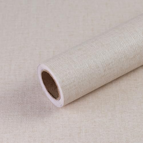 Qianglive Khaki Grasscloth Peel and Stick Wallpaper 15.7"x393" Modern Textured