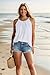 Women Summer Tops 2025 Trendy Halter Tank Tops Spaghetti Strap Camisole White L
