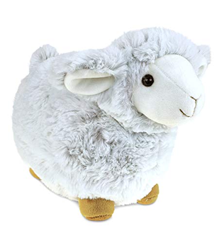 DolliBu Plush Sheep Stuffed Animal - Soft Fur Huggable Fluffy White Sheep Plush, Adorable Playtime Plush Toy, Cute Farm Animals Cuddle Gift, Super Soft Plush Doll Toy for Kids & Adults - 11.5 Inch