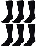 Calvin Klein Men’s Socks – Non-Binding Mercerized Cotton Dress Socks (6 Pack), Black, Shoe Size: 6-12.5